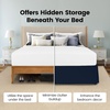 image:imageUtopia Bedding Queen Bed Skirt  Soft Quadruple Pleated Ruffle  Easy Fit with 16 Inch Tailored Drop  Hotel Quality Shrinkage and Fade Resistant Queen Light GreyNavy
