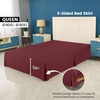 image:imageUtopia Bedding Queen Bed Skirt  Soft Quadruple Pleated Ruffle  Easy Fit with 16 Inch Tailored Drop  Hotel Quality Shrinkage and Fade Resistant Queen Light GreyBurgundy