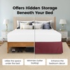 image:imageUtopia Bedding Queen Bed Skirt  Soft Quadruple Pleated Ruffle  Easy Fit with 16 Inch Tailored Drop  Hotel Quality Shrinkage and Fade Resistant Queen Light GreyBurgundy