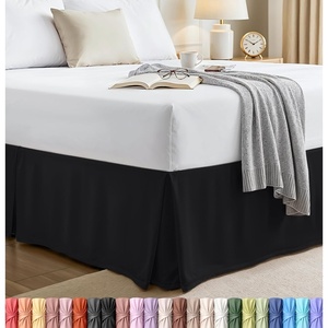 image:imageUtopia Bedding Queen Bed Skirt  Soft Quadruple Pleated Ruffle  Easy Fit with 16 Inch Tailored Drop  Hotel Quality Shrinkage and Fade Resistant Queen Light GreyBlack