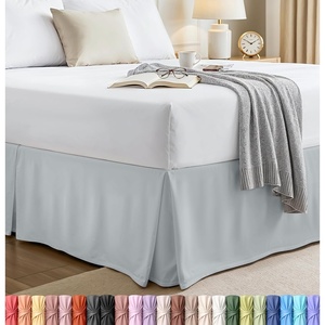 image:imageUtopia Bedding Queen Bed Skirt  Soft Quadruple Pleated Ruffle  Easy Fit with 16 Inch Tailored Drop  Hotel Quality Shrinkage and Fade Resistant Queen Light GreyLight Grey