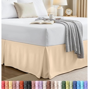 image:imageUtopia Bedding Queen Bed Skirt  Soft Quadruple Pleated Ruffle  Easy Fit with 16 Inch Tailored Drop  Hotel Quality Shrinkage and Fade Resistant Queen Light GreyBeige
