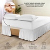 image:imageUtopia Bedding Twin XL Elastic Dorm Bed Skirt  Wrap Around Ruffle  Microfiber Bed Skirt with Adjustable Elastic Belt 42 Inch Tailored Drop  Hotel Quality Bedskirt Fade Resistant Twin XL White