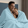 image:imageUtopia Bedding White Waffle Blanket Twin Size Soft Lightweight Breathable Cotton Blend Bed Blanket for All Seasons Luxury Throws for Bed Couch and SofaSky Blue