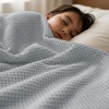 image:imageUtopia Bedding White Waffle Blanket Twin Size Soft Lightweight Breathable Cotton Blend Bed Blanket for All Seasons Luxury Throws for Bed Couch and SofaCool Grey