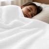 image:imageUtopia Bedding White Waffle Blanket Twin Size Soft Lightweight Breathable Cotton Blend Bed Blanket for All Seasons Luxury Throws for Bed Couch and SofaWhite