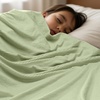 image:imageUtopia Bedding White Waffle Blanket Twin Size Soft Lightweight Breathable Cotton Blend Bed Blanket for All Seasons Luxury Throws for Bed Couch and SofaSage Green