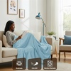 image:imageUtopia Bedding White Waffle Blanket Twin Size Soft Lightweight Breathable Cotton Blend Bed Blanket for All Seasons Luxury Throws for Bed Couch and SofaSky Blue
