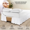 image:imageWrap Around Ruffle Twin XL Size Bed Skirt  Adjustable Buckle amp Elastic Belt for Easy Installation 34 Inch Drop  Brushed Microfiber  Machine Washable Fade and Wrinkle Resistant White