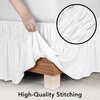 image:imageWrap Around Ruffle Twin XL Size Bed Skirt  Adjustable Buckle amp Elastic Belt for Easy Installation 34 Inch Drop  Brushed Microfiber  Machine Washable Fade and Wrinkle Resistant White