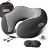 image:imageUtopia Bedding Memory Foam Travel Pillow Standard Size 1 Pack  Ergonomic Neck Support for Airplane amp Car Travel  Breathable Cover with Eye Mask Ear Plugs amp Storage Bag