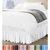 image:imageWrap Around Ruffle Twin XL Size Bed Skirt  Adjustable Buckle amp Elastic Belt for Easy Installation 34 Inch Drop  Brushed Microfiber  Machine Washable Fade and Wrinkle Resistant White