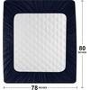 image:imageUtopia Bedding 2 Pack Waterproof Mattress Protector Queen Mattress Pad Noiseless Quilted Fitted Cover with Deep Pocket Stretches up to 16 Inches WhiteNavy