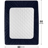 image:imageUtopia Bedding 2 Pack Waterproof Mattress Protector Queen Mattress Pad Noiseless Quilted Fitted Cover with Deep Pocket Stretches up to 16 Inches WhiteNavy