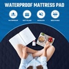 image:imageUtopia Bedding 2 Pack Waterproof Mattress Protector Queen Mattress Pad Noiseless Quilted Fitted Cover with Deep Pocket Stretches up to 16 Inches WhiteNavy