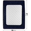image:imageUtopia Bedding 2 Pack Waterproof Mattress Protector Queen Mattress Pad Noiseless Quilted Fitted Cover with Deep Pocket Stretches up to 16 Inches WhiteNavy
