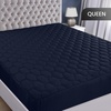 image:imageUtopia Bedding 2 Pack Waterproof Mattress Protector Queen Mattress Pad Noiseless Quilted Fitted Cover with Deep Pocket Stretches up to 16 Inches WhiteNavy