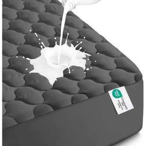 image:imageUtopia Bedding 2 Pack Waterproof Mattress Protector Queen Mattress Pad Noiseless Quilted Fitted Cover with Deep Pocket Stretches up to 16 Inches WhiteGrey