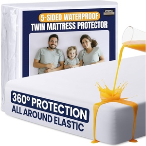image:imageUtopia Bedding Waterproof 5Sided Mattress Protector Full Size Premium Breathable Mattress Cover Fitted Style with Stretchable Pockets White  Pack of 21