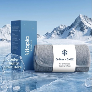 image:imageUtopia Bedding Blue Cooling Blanket King Size for Hot Sleepers QMaxgt0462 Nylon Cold Fabric Absorbs Night Sweats and Body Heat Lightweight Bed Cooling Layer Thin Summer Blankets 90x102 InchGrey