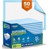 image:imageUtopia Bedding 50 Pack Super Absorbent Disposable Incontinence Bed Pads for Adults Leakproof Pee Pads for Kids Dog and Puppy Training Pads Quick Drying Bed Wetting Chuck Pads 36 x 36 GreenBlue