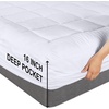 image:imageUtopia Bedding King Mattress Pad Quilted Fitted Premium Mattress Protector Deep Pocket Cover Stretches up to 16 Inches Fluffy Pillow Topper 78x80 Inches White