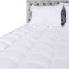 image:imageUtopia Bedding King Mattress Pad Quilted Fitted Premium Mattress Protector Deep Pocket Cover Stretches up to 16 Inches Fluffy Pillow Topper 78x80 Inches White