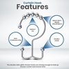 image:imageUtopia Bedding Double Glide Roller Shower Curtain Hooks Double Sided Rings Rust Proof Shower Curtain Hooks Matt NickelChrome