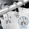 image:imageUtopia Bedding Double Glide Roller Shower Curtain Hooks Double Sided Rings Rust Proof Shower Curtain Hooks Matt NickelChrome