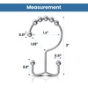 image:imageUtopia Bedding Double Glide Roller Shower Curtain Hooks Double Sided Rings Rust Proof Shower Curtain Hooks Matt NickelChrome
