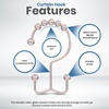 image:imageUtopia Bedding Double Glide Roller Shower Curtain Hooks Double Sided Rings Rust Proof Shower Curtain Hooks Matt NickelMatt Nickel