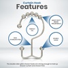 image:imageUtopia Bedding Double Glide Roller Shower Curtain Hooks Double Sided Rings Rust Proof Shower Curtain Hooks Matt NickelNickel