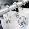 image:imageUtopia Bedding Double Glide Roller Shower Curtain Hooks Double Sided Rings Rust Proof Shower Curtain Hooks Matt NickelNickel