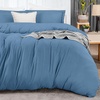 image:imageUtopia Bedding Duvet Cover Queen Size  3 Piece with Zipper Closure  1 Comforter Cover 90X90 Inches amp 2 Pillow Shams 20X26 Inches Ivory Comforter Not IncludedDutch Blue