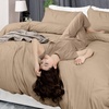 image:imageUtopia Bedding Duvet Cover Queen Size  3 Piece with Zipper Closure  1 Comforter Cover 90X90 Inches amp 2 Pillow Shams 20X26 Inches Ivory Comforter Not IncludedSand