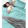 image:imageUtopia Bedding Duvet Cover Queen Size  3 Piece with Zipper Closure  1 Comforter Cover 90X90 Inches amp 2 Pillow Shams 20X26 Inches Ivory Comforter Not IncludedSpa Blue