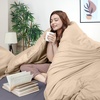 image:imageUtopia Bedding Duvet Cover Queen Size  3 Piece with Zipper Closure  1 Comforter Cover 90X90 Inches amp 2 Pillow Shams 20X26 Inches Ivory Comforter Not IncludedBeige
