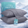 image:imageCooling Pillow Cases Nylon Cooling Fabric Pillow Covers with Envelope Closure Smooth and Cooling Pillowcase Set 2 Pack King 20 x 40 Inches GreyGrey