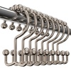 image:imageUtopia Bedding Double Glide Roller Shower Curtain Hooks Double Sided Rings Rust Proof Shower Curtain Hooks Matt NickelMatt Nickel