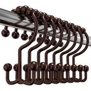 image:imageUtopia Bedding Double Glide Roller Shower Curtain Hooks Double Sided Rings Rust Proof Shower Curtain Hooks Matt NickelBronze