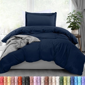 image:imageUtopia Bedding Duvet Cover Queen Size  3 Piece with Zipper Closure  1 Comforter Cover 90X90 Inches amp 2 Pillow Shams 20X26 Inches Ivory Comforter Not IncludedNavy