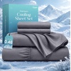 image:imageUtopia Bedding Queen Size Sheet Set  4 Piece Luxury Nylon Cooling Bed Sheets for Hot Sleepers Ultra Soft amp Breathable Deep Pocket  Oeko Tex GreyGrey