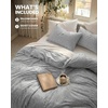 image:imageCotton Jersey King Duvet Cover Set  3 Piece Soft Knit Bedding Set with Zipper Closure amp Corner Ties Includes 1 King Duvet Cover 104 x 90 2 Pillow Shams 20 x 36Heather Light Grey