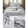 image:imageCotton Jersey King Duvet Cover Set  3 Piece Soft Knit Bedding Set with Zipper Closure amp Corner Ties Includes 1 King Duvet Cover 104 x 90 2 Pillow Shams 20 x 36Heather Light Grey