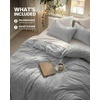 image:imageCotton Jersey King Duvet Cover Set  3 Piece Soft Knit Bedding Set with Zipper Closure amp Corner Ties Includes 1 King Duvet Cover 104 x 90 2 Pillow Shams 20 x 36Heather Light Grey