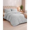 image:imageCotton Jersey King Duvet Cover Set  3 Piece Soft Knit Bedding Set with Zipper Closure amp Corner Ties Includes 1 King Duvet Cover 104 x 90 2 Pillow Shams 20 x 36Heather Light Grey