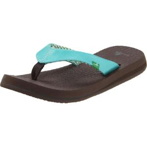 imageSanuk Yoga Mat II  Flip Flops for Women  Yoga Sandals For Women  Womens Beach Sandals  Memory Foam FootbedAqua