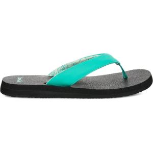 imageSanuk Yoga Mat II  Flip Flops for Women  Yoga Sandals For Women  Womens Beach Sandals  Memory Foam FootbedAqua Green