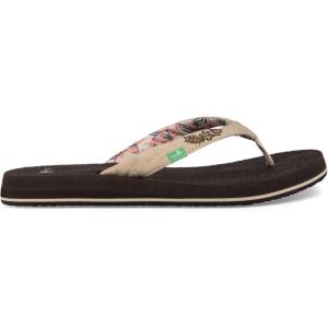 imageSanuk Yoga Paradise II  Flip Flops for Women  Yoga Sandals For Women  Womens Beach Sandals  Memory Foam FootbedNatural Paradise Palms