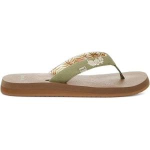 imageSanuk Yoga Paradise II  Flip Flops for Women  Yoga Sandals For Women  Womens Beach Sandals  Memory Foam FootbedSage Paradise Palm